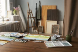 View watercolor art studio